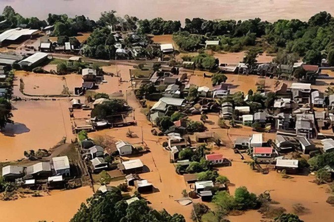 Cerca de 25 mil moradores perderam suas casas e ficaram desabrigados ou desalojados. - (crédito: Marinha do Brasil/RS) Cerca de 25 mil moradores perderam suas casas e ficaram desabrigados ou desalojados. - (crédito: Marinha do Brasil/RS)