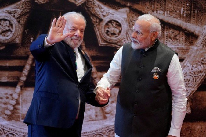 Lula com o premiê indiano Narendra Modi, anfitrião da cúpula 2023 do G20 - (crédito: Reuters) Lula com o premiê indiano Narendra Modi, anfitrião da cúpula 2023 do G20 - (crédito: Reuters)