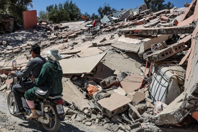 Região de Tafeghaghte ficou destruída após terremoto - (crédito: EPA) Região de Tafeghaghte ficou destruída após terremoto - (crédito: EPA)