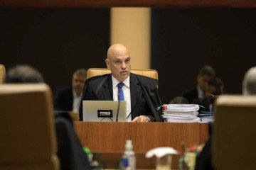 Ministro do Supremo Tribunal Federal (STF), Alexandre de Moraes durante o julgamento dos primeiros acusados de participar dos atos de 8 de janeiro 13/9
     -  (crédito: Rosinei Coutinho/SCO/STF)