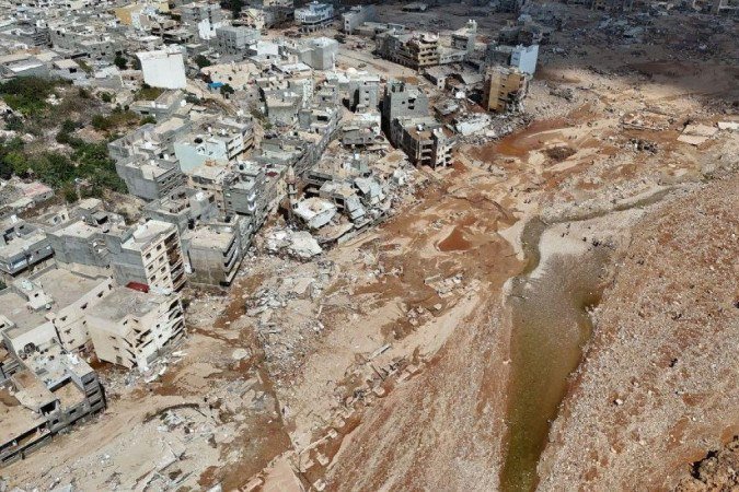 A cidade de Derna foi a mais afetada do país - (crédito: Getty Images) A cidade de Derna foi a mais afetada do país - (crédito: Getty Images)