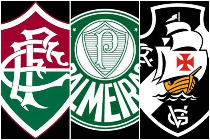 Escudos de times brasileiros - (crédito: Divulgação/Vasco da Gama-Divulgação/Fluminense-Divulgação/Palmeiras) Escudos de times brasileiros - (crédito: Divulgação/Vasco da Gama-Divulgação/Fluminense-Divulgação/Palmeiras)