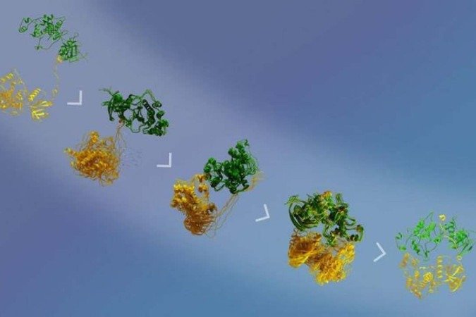 A p38 (verde) é um alvo para medicamentos que tratem superinflamações - (crédito: Ella Marushchenko, Isabel Romero Calvo/EMBL/Divulgação ) A p38 (verde) é um alvo para medicamentos que tratem superinflamações - (crédito: Ella Marushchenko, Isabel Romero Calvo/EMBL/Divulgação )