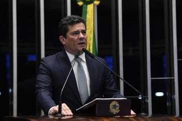 Ex-juiz da Lava-Jato, Moro repudiou o uso da expressão 'gestão caótica' no relatório -  (crédito: Jefferson Rudy/Agência Senado)