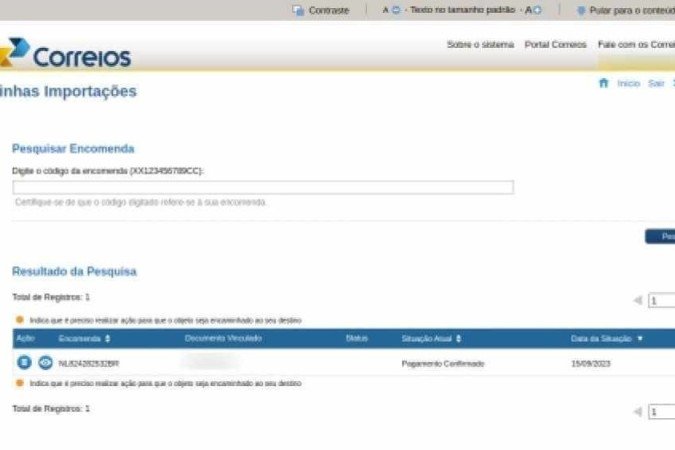 Comprova: site dos Correios