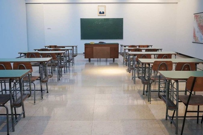 Interior de sala de aula de matemática