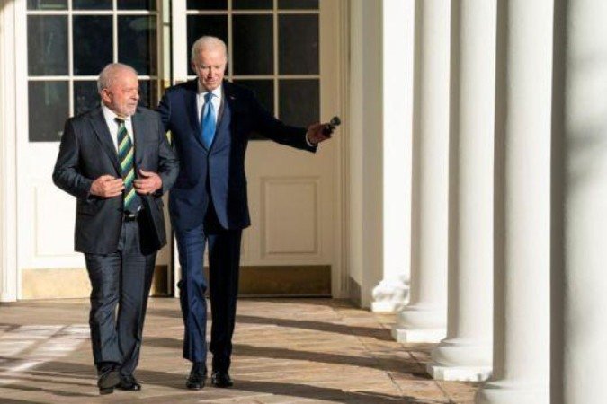 Lula e Biden em encontro na Casa Branca em fevereiro de 2023 - (crédito: Reuters) Lula e Biden em encontro na Casa Branca em fevereiro de 2023 - (crédito: Reuters)