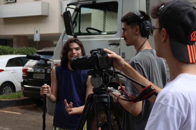 Bastidores das gravações. 