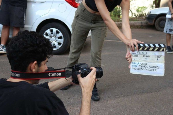 Bastidores das gravações. 