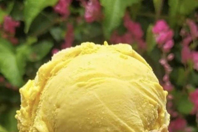 Sorvete de pequi da sorveteria Nata do Cerrado