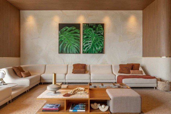 Loft Breton, de Thaís Caixeta, usa elementos naturais, como madeira, linho, mármore, pedras e texturas