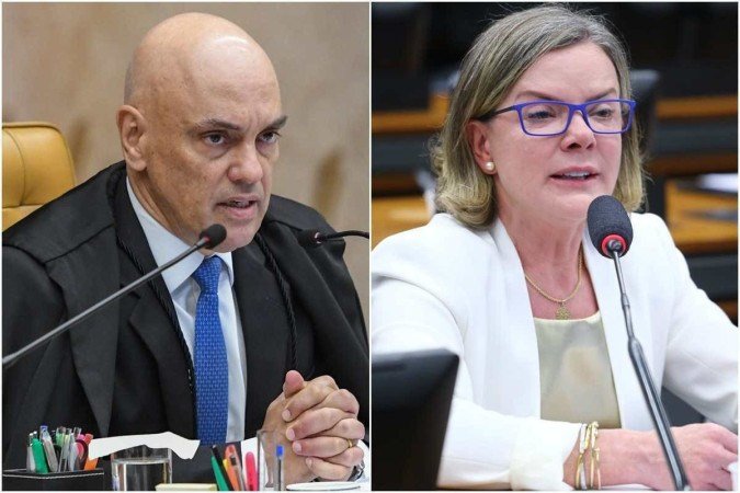 Moraes repudiou as falas de Gleisi, que criticaram a existência da Justiça eleitoral - (crédito: Carlos Moura/SCO/STF - Vinicius Loures/Câmara dos Deputados) Moraes repudiou as falas de Gleisi, que criticaram a existência da Justiça eleitoral - (crédito: Carlos Moura/SCO/STF - Vinicius Loures/Câmara dos Deputados)