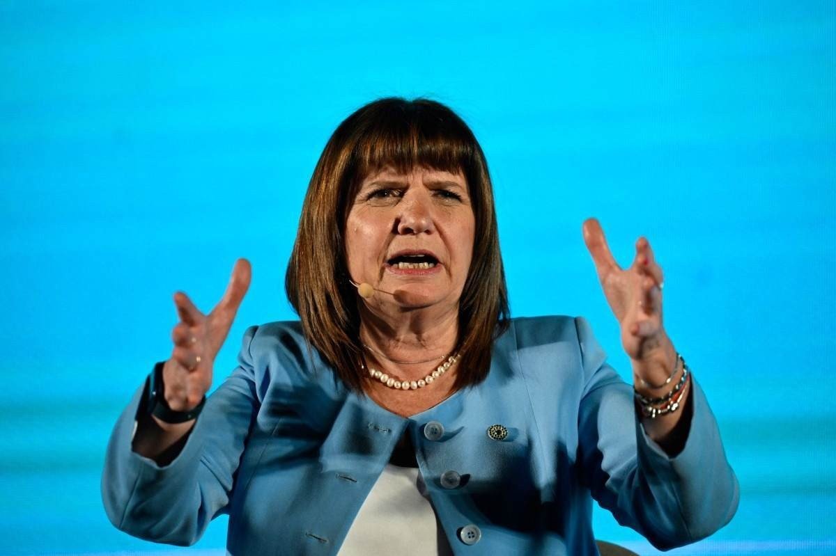 Patricia Bullrich, candidata do partido opositor Juntos por el Cambio, discursa em Buenos Aires Patricia Bullrich, candidata do partido opositor Juntos por el Cambio, discursa em Buenos Aires