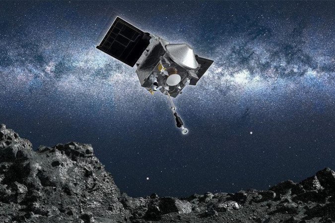 Ilustração: a espaçonave Osiris-Rex passou dois anos mapeando Bennu antes de coletar uma amostra - (crédito: NASA) Ilustração: a espaçonave Osiris-Rex passou dois anos mapeando Bennu antes de coletar uma amostra - (crédito: NASA)