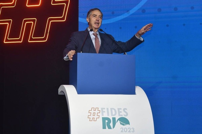 Ministro Luis Roberto Barroso em discurso na abertura da 38ª Conferência Hemisférica da Federação Interamericana de Empresas de Seguros (Fides) -  (crédito: Divulgação/Fides)