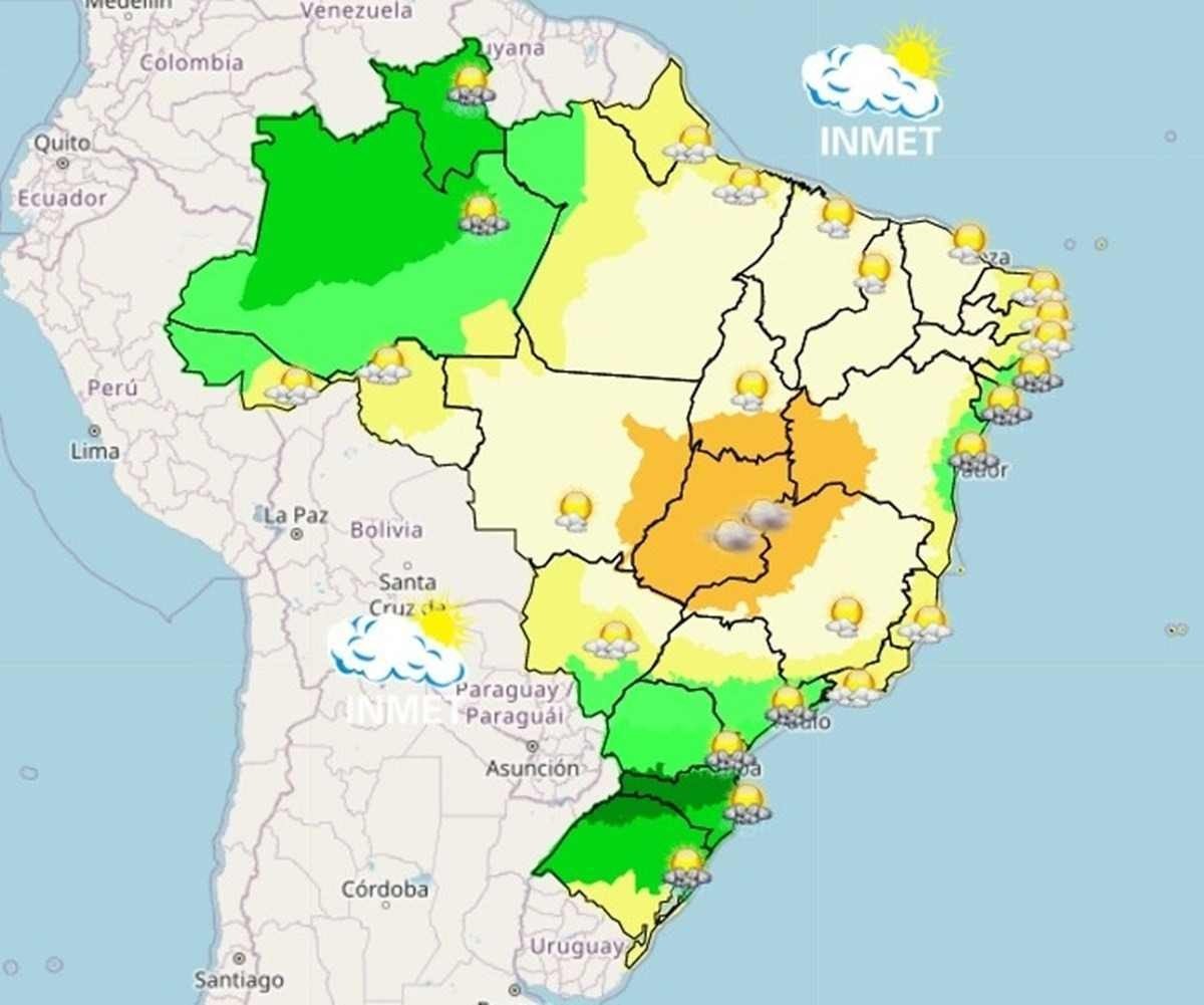 Após recordes de temperaturas, algumas cidades terão calor ameno, com chances de chuvas isoladas
