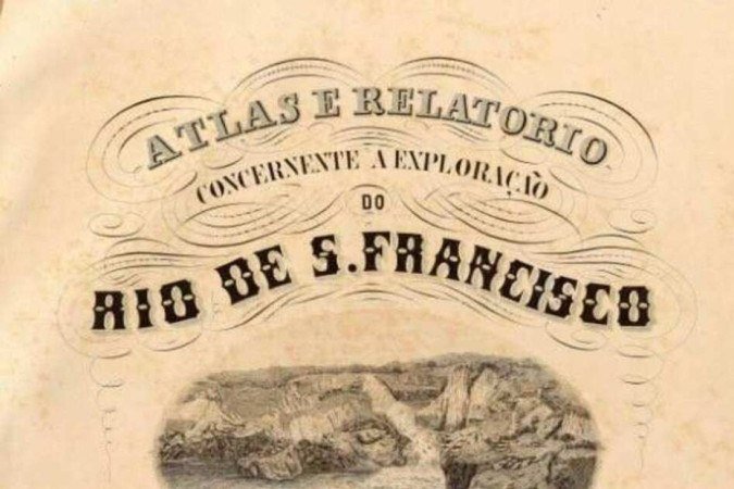 Primeira página de relatório de exploração do Rio São Francisco, publicado em 1860, a pedido do imperador Dom Pedro II