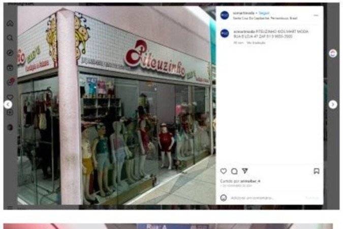 Imagens encontradas no perfil do Instagram