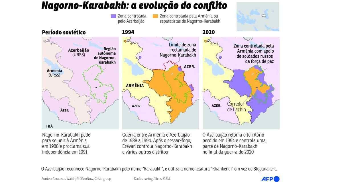 Zoom do mapa mundial no azerbaijão, armênia. conflito, guerra de  nagorno-karabakh. mapa do azerbaijão com bandeira. mapa da armênia com  bandeira. ilustração vetorial.