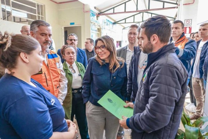 Janja distribuiu cestas básicas às famílias do Vale do Taquari - (crédito: Claudio Kbene/PR) Janja distribuiu cestas básicas às famílias do Vale do Taquari - (crédito: Claudio Kbene/PR)