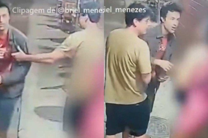 Bruno De Luca impede Kayky Brito de beijar mulher em quiosque momentos antes do acidente - (crédito: Reprodução/Domingo Espetacular ) Bruno De Luca impede Kayky Brito de beijar mulher em quiosque momentos antes do acidente - (crédito: Reprodução/Domingo Espetacular )