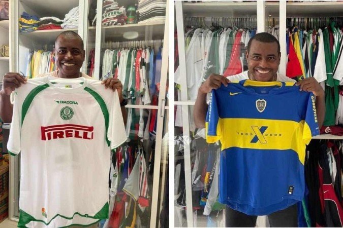 Baiano vestiu a camisa do Palmeiras em quase 93 jogos, enquanto defendeu o Boca Jrs. em 16 partidas -  (crédito: Arquivo pessoal)