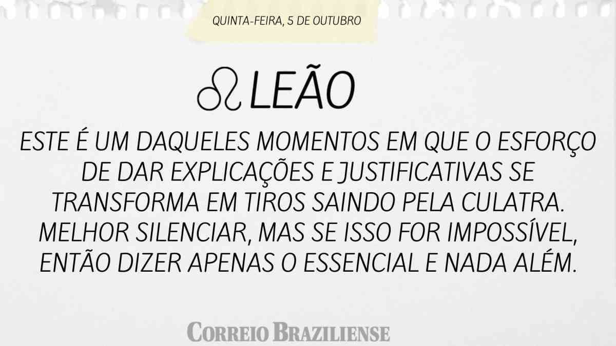 LEÃO | 5 DE OUTUBRO