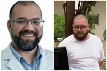 Na esquerda o médico Perseu Ribeiro, na direita Taillon de Alcântara Pereira Barbosa, filho do miliciano Dalmir Pereira Barbosa
 -  (crédito: Reprodução/Redes sociais - Material cedido ao Correio)