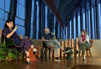  O Correio Talks, na CasaCor Brasília, foi mediado pela jornalista Sibele Negromonte. Os convidados foram os arquitetos Ney Lima e Waléria Teixeira -  (crédito: Minervino Júnior/CB/D.A.Press)