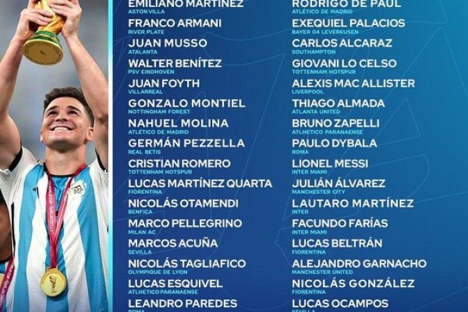 Com Messi, Argentina é convocada para duelos das Eliminatórias