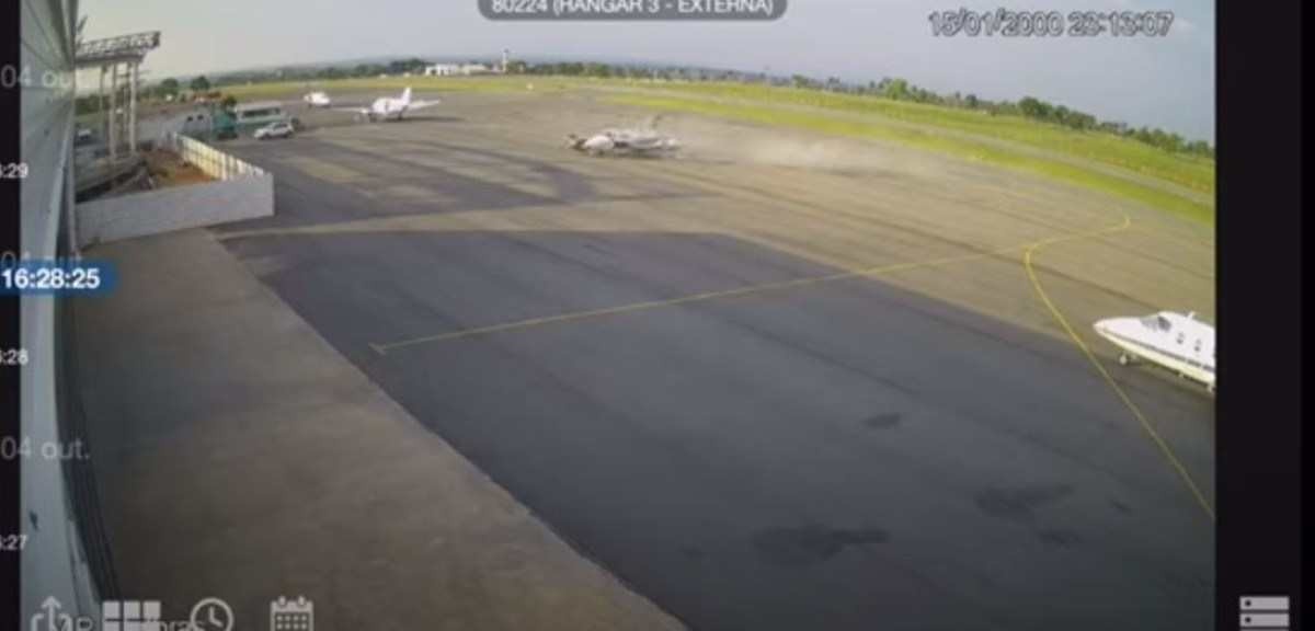 Duas pessoas morrem após avião derrapar e explodir em aeroporto de Cuiabá