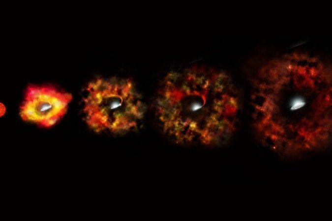 estrela colapsa em buraco negro - (crédito: NASA/ESA/P. Jeffries (STScI)) estrela colapsa em buraco negro - (crédito: NASA/ESA/P. Jeffries (STScI))