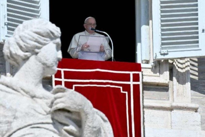 Papa Francisco durante pregação neste domingo (8/10) - (crédito: Filippo MONTEFORTE / AFP) Papa Francisco durante pregação neste domingo (8/10) - (crédito: Filippo MONTEFORTE / AFP)