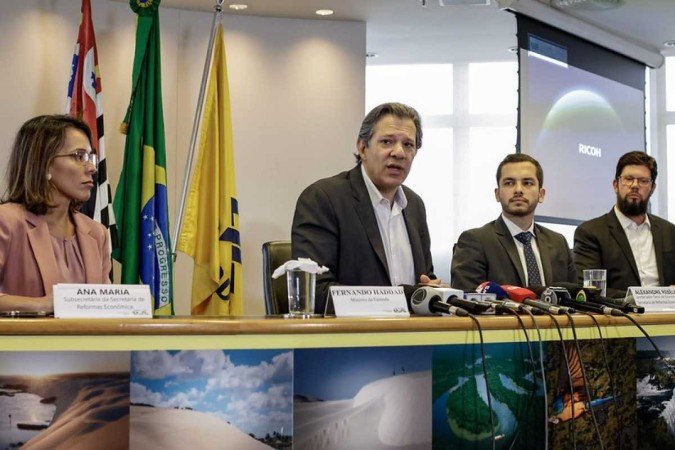 Haddad durante coletiva de imprensa do Programa Desenrola - (crédito: Marcelo Justo/Ministério da Fazenda) Haddad durante coletiva de imprensa do Programa Desenrola - (crédito: Marcelo Justo/Ministério da Fazenda)