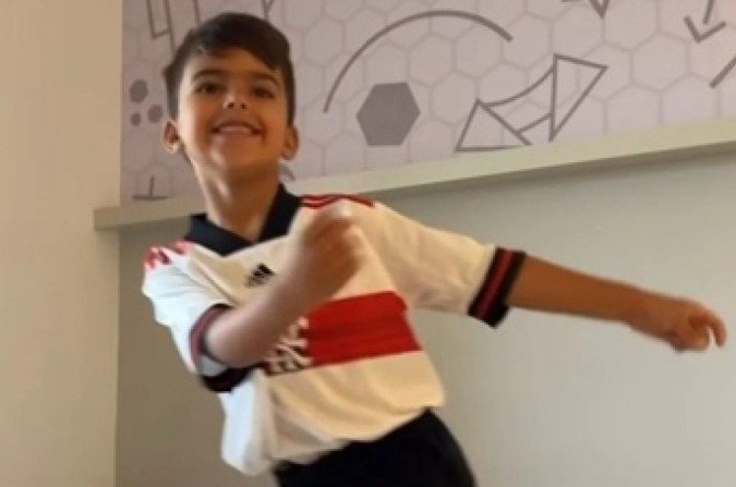 Neto de Tite empolgado com a chegada do avô ao Flamengo  -  (crédito: Reprodução)