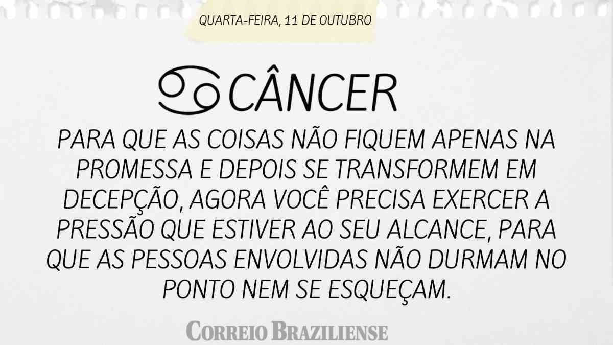 C&Acirc;NCER | 11 DE OUTURBO