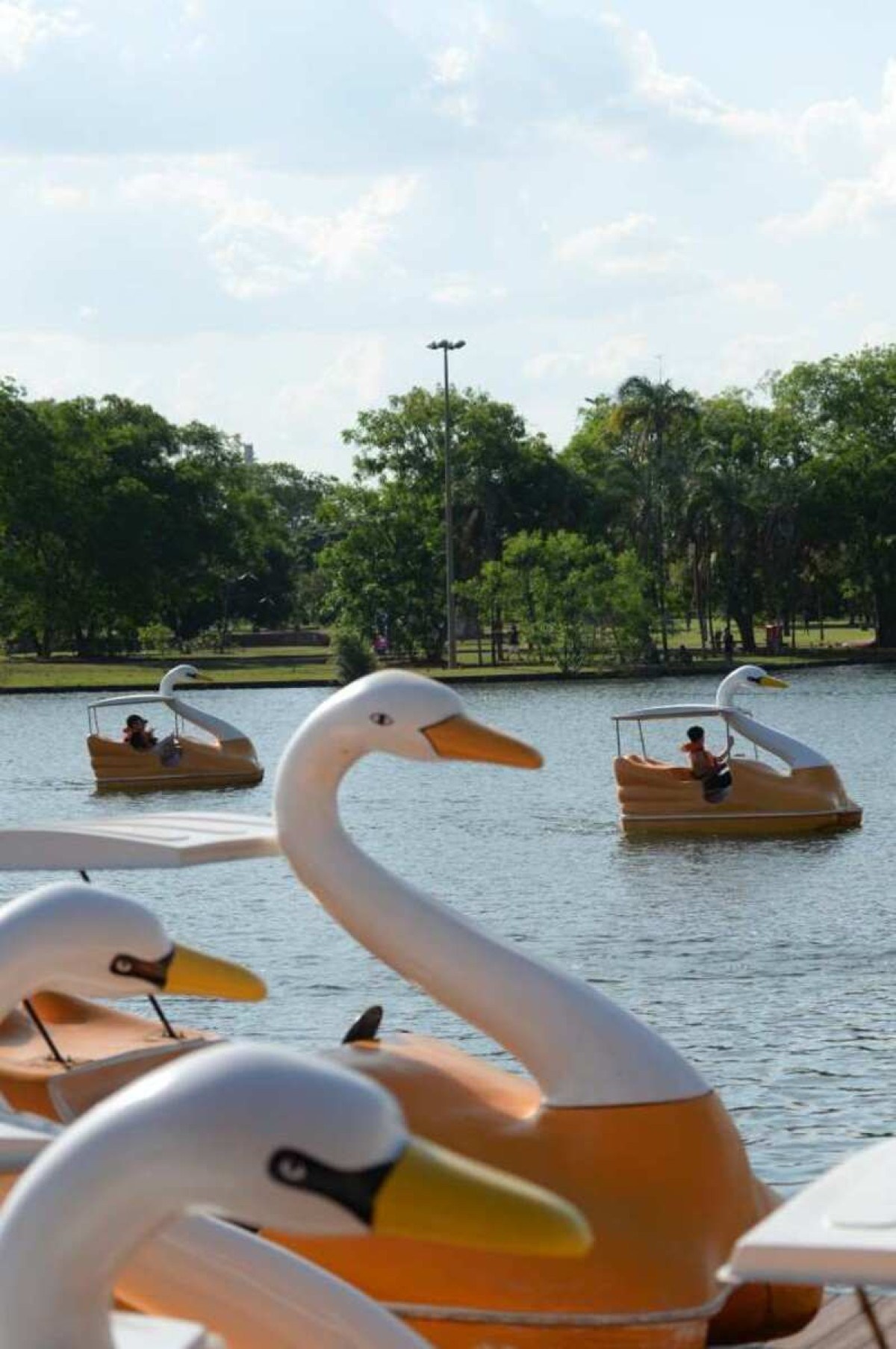  Aniversário do Parque da Cidade e véspera do Dia das Crianças. Na foto, reativação do pedalinho.