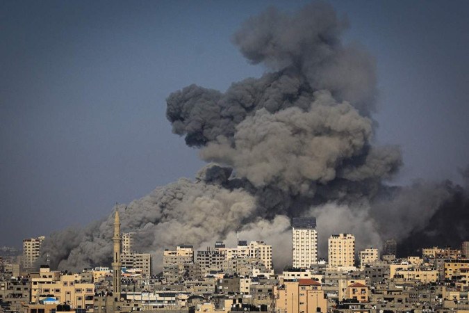 Cidade de Gaza tem 677 mil habitantes  -  (crédito: Mahamud Hams/AFP)