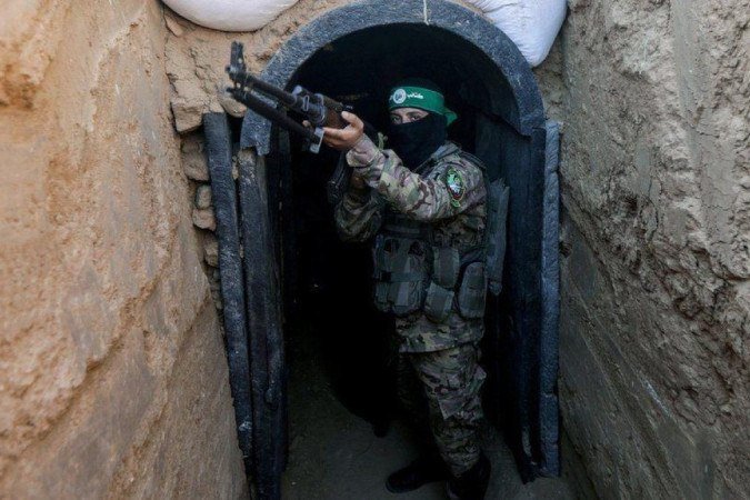 Líder do Hamas em Gaza disse no ado que região tem 500 km de túneis - (crédito: Getty) Líder do Hamas em Gaza disse no ado que região tem 500 km de túneis - (crédito: Getty)
