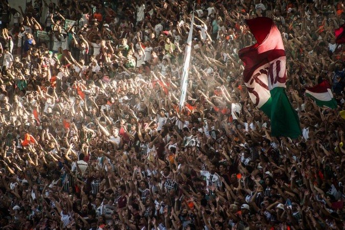 Torcida do Fluminense vive a expectativa do título inédito ao disputar a final da Libertadores com o Boca Juniors -  (crédito: Bruno Haddad/Fluminense F. C.)