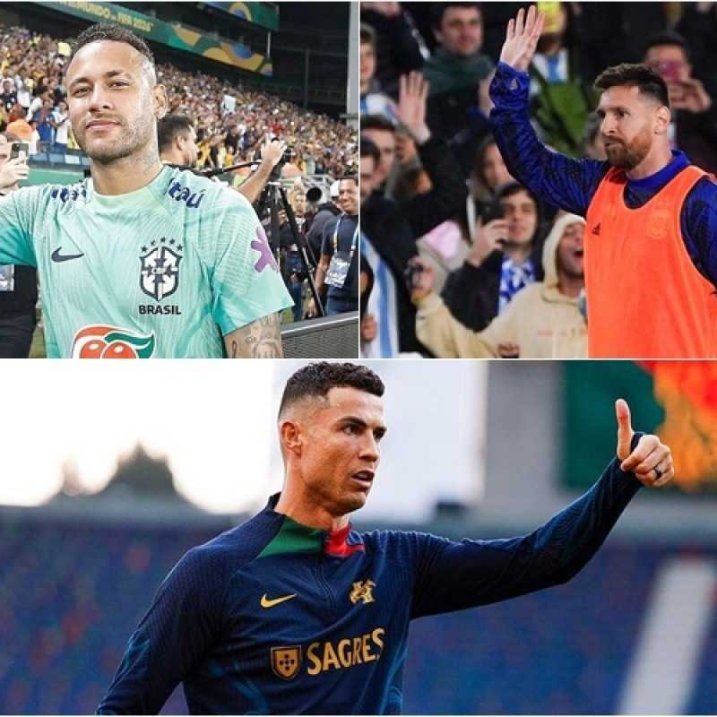 Kit Neymar, Messi, Cristiano E Mbappe Ouro