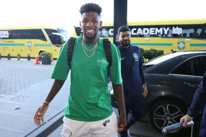 Emerson Royal se apresenta &agrave; Sele&ccedil;&atilde;o Brasileira em Montevid&eacute;u -  (crédito: Vitor Silva/CBF)