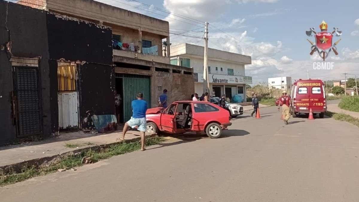 Colisão em muro deixa três feridos em Arapoanga, neste sábado (14/10)