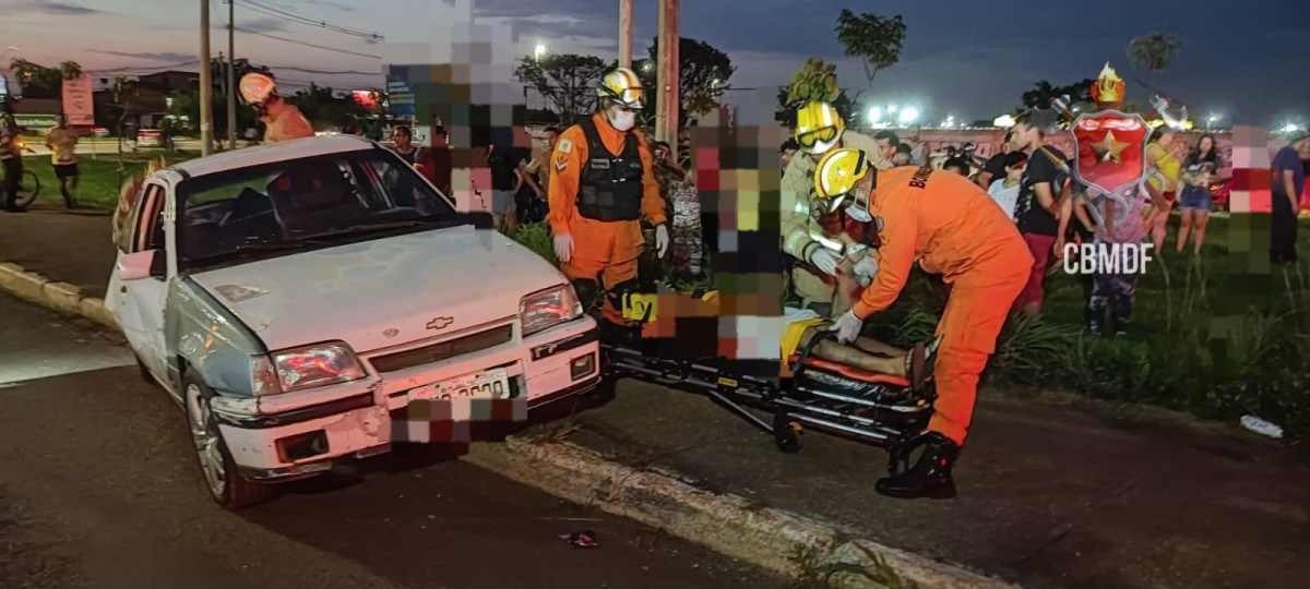 Trânsito: duas pessoas ficam feridas após colisão em Planaltina
