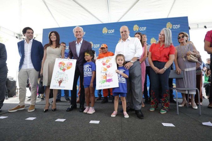 Nova creche inaugurada por Ibaneis Rocha (MDB) é fruto de parceria com a construtora PaulOOctavio -  (crédito:  Renato Alves/Agência Brasília)