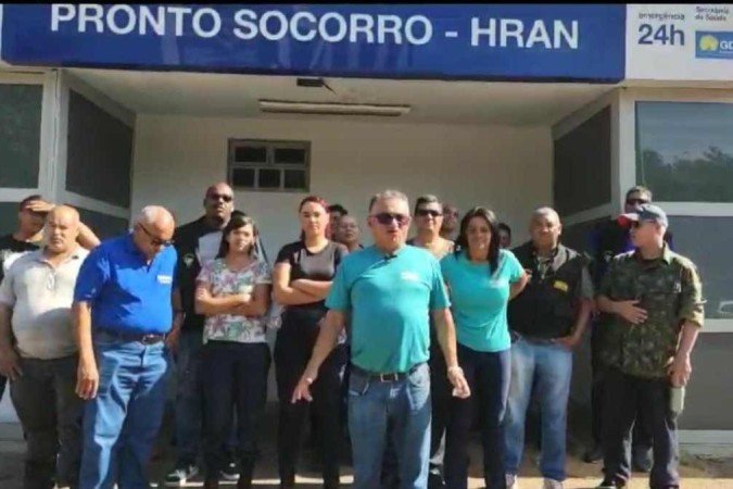Vigilantes do Hran fazem greve por falta de pagamento de salário - (crédito: Arquivo pessoal) Vigilantes do Hran fazem greve por falta de pagamento de salário - (crédito: Arquivo pessoal)