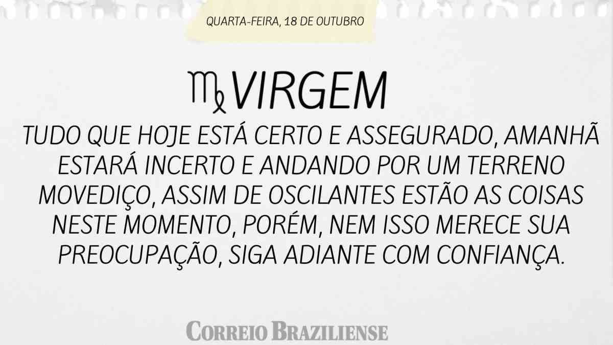 VIRGEM  |  18 DE OUTUBRO