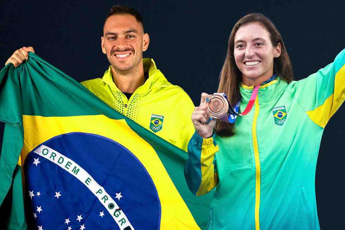 Luisa Stefani e o nadador Fernando Scheffer serão os porta-bandeiras do Brasil nos Jogos Pan-Americanos de Santiago, no Chile -  (crédito: Reprodução/COB)