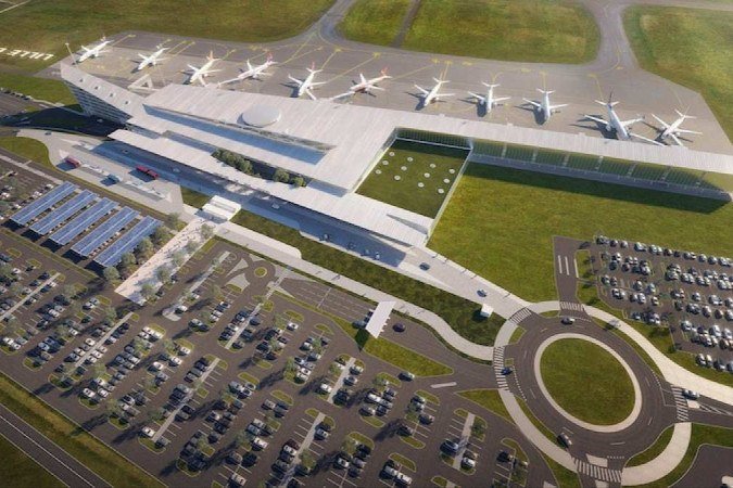 Aeroporto de Lille (foto) foi um dos terminais aéreos ameaçados de atentado na França na manhã desta quarta-feira (18/0) -  (crédito: Enia Architetures/Reprodução)