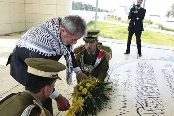 Lula em cerimônia em Ramalá, em 17 de março de 2010 